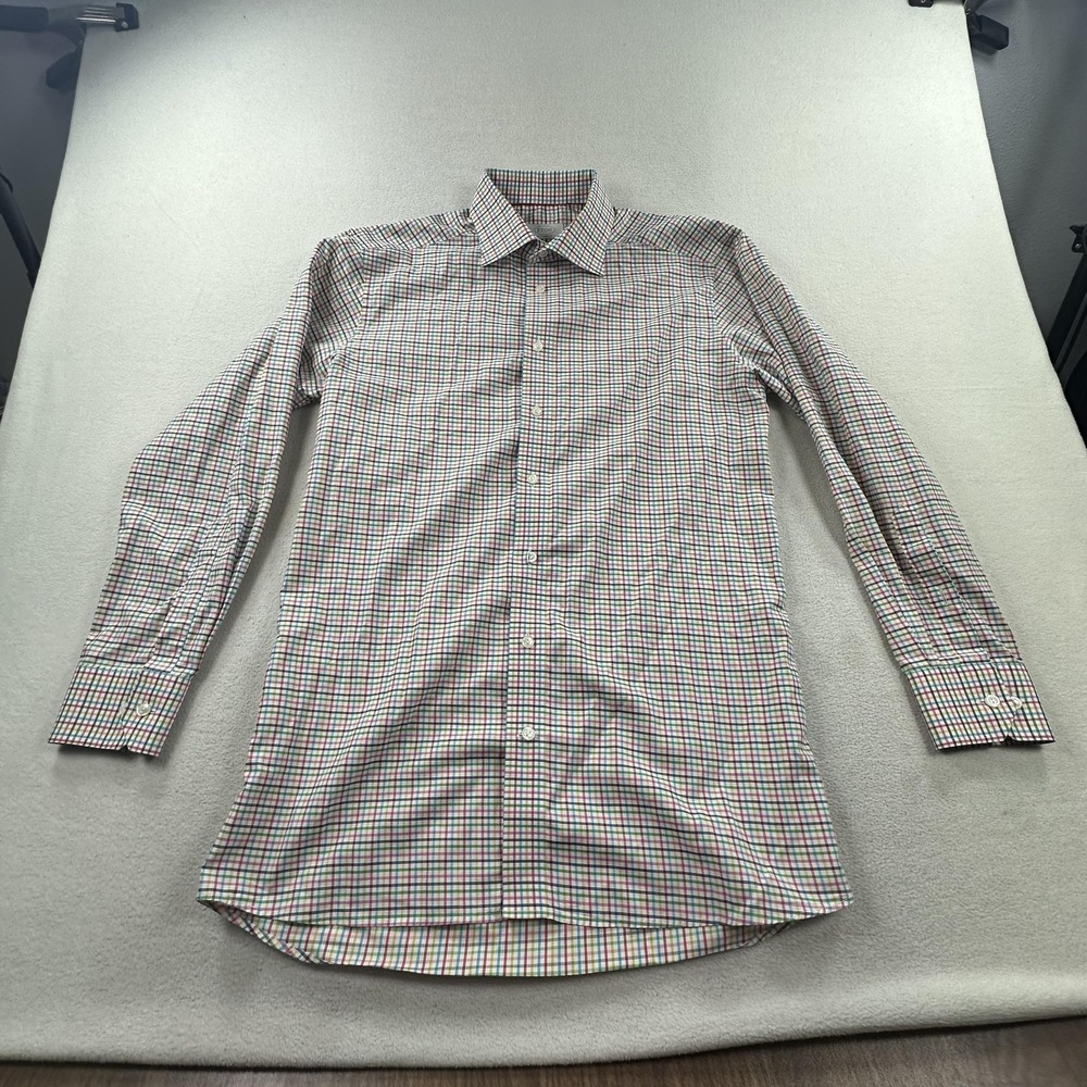 Eton Shirt Mens 16 41 Multicolor Check Contemporary Fit Dress Long Sleeve